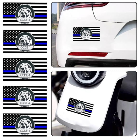 Thin Blue line Sticker Code 4, American Flag Thin Blue Line Car Decal, Police Support Stickers, for Cars Trucks Window Laptop.(3PCS)