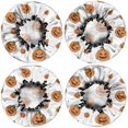 thumbnail image 2 of Shower Caps,Classic Halloween Pumpkins Pattern Waterproof Shower Cap for Women 4 Pieces,Double Reusable Hair Cover for Shower PEVA Elastic Stretch Hem, 2 of 7