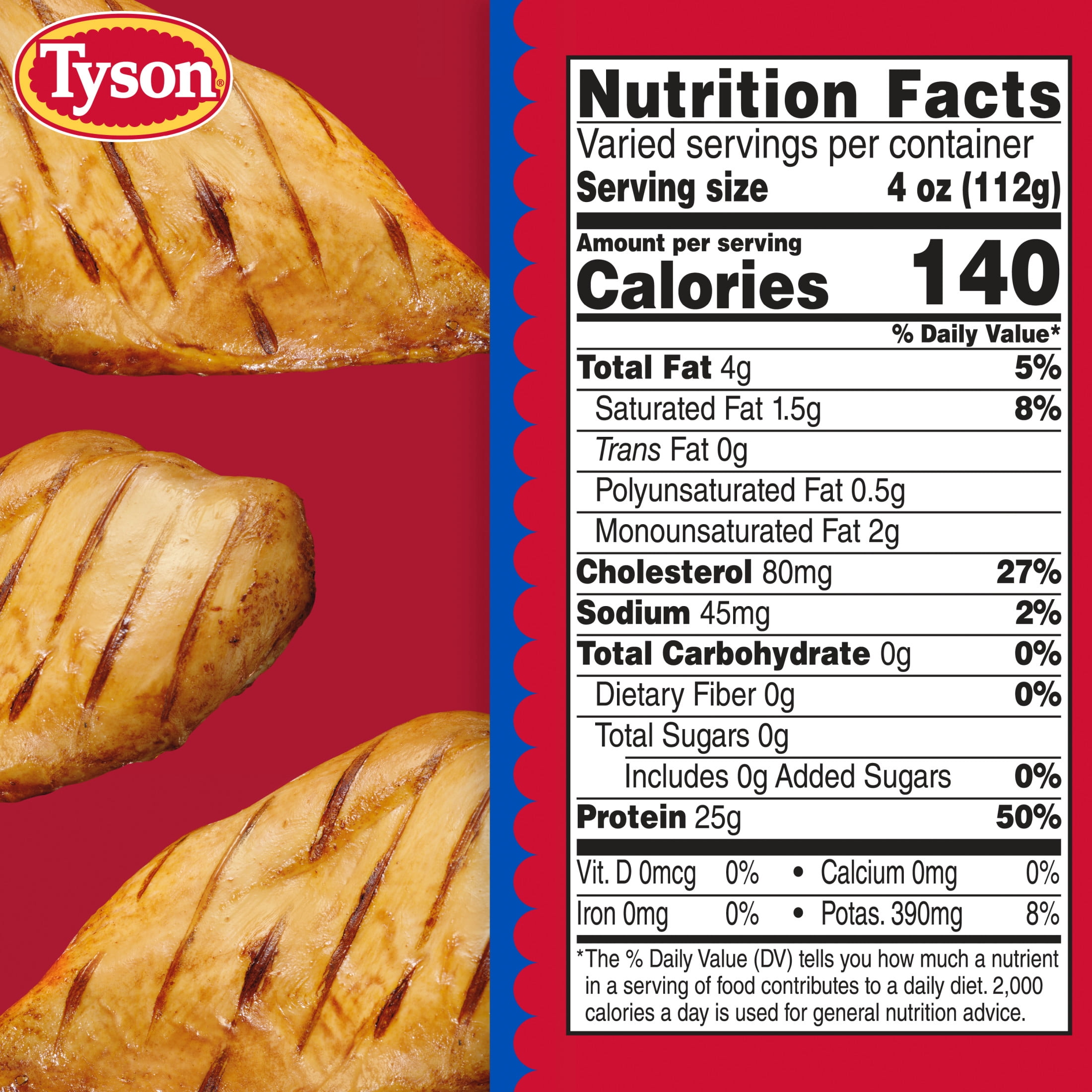 Tyson All Natural, Fresh, Boneless, Skinless Chicken Breasts, 1.0 - 3.3 lb Tray