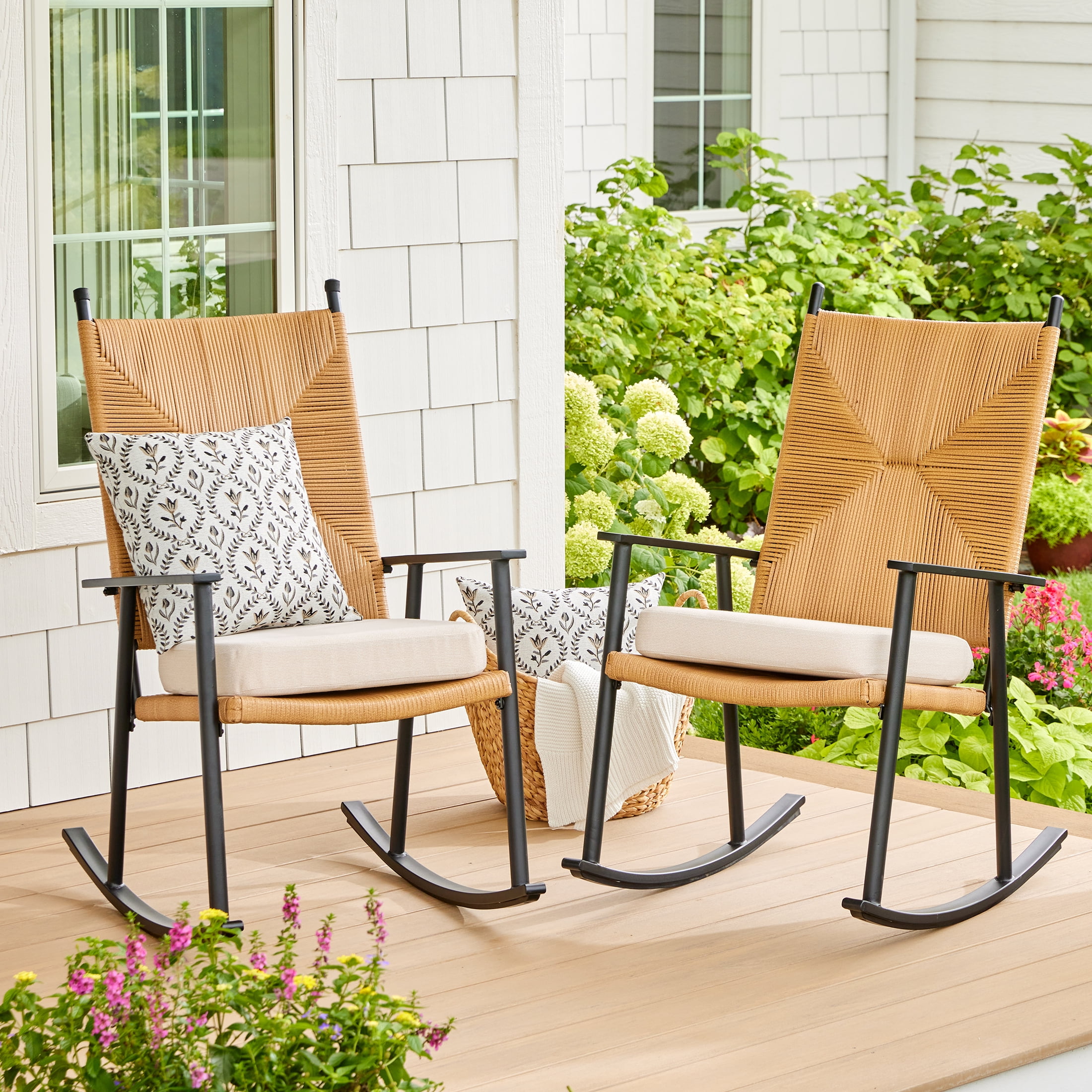 Better Homes & Gardens 18" x 19" Premium Beige Outdoor Seat Cushion