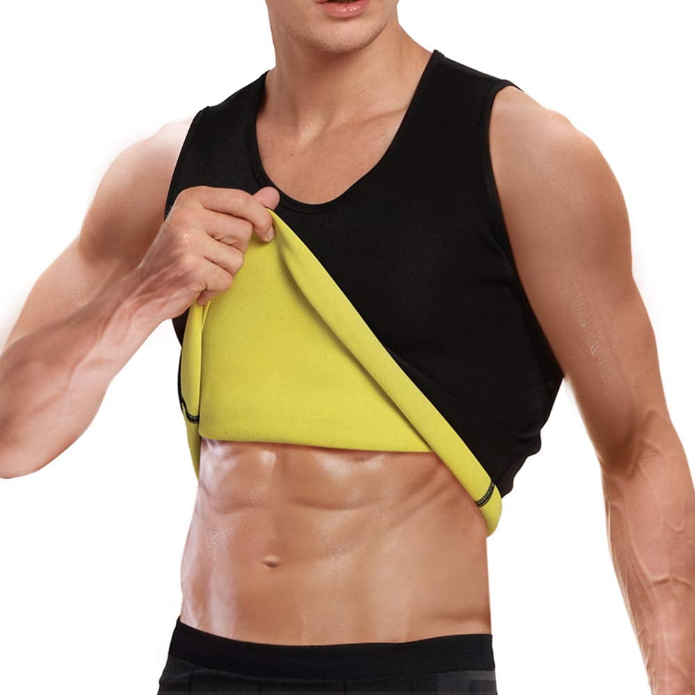 Men Sport Top Vest for Weight Loss Sauna Sweat Body Shaper Reversible GYM Shirt 