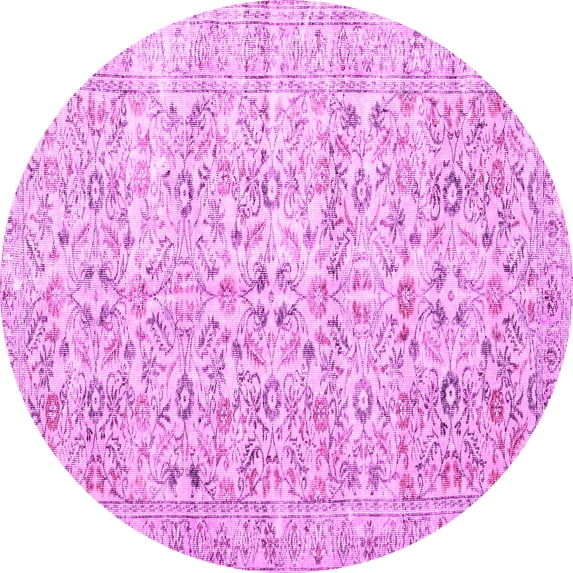 Ahgly Company Indoor Round Persian Pink Traditional Area Rugs, 5' Round