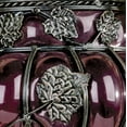 thumbnail image 4 of Grape Vineyard Grapevines Leaves Glass Metal Wall Vase Purple, 4 of 5