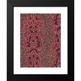 thumbnail image 2 of Anonymous 14x18 Black Modern Framed Museum Art Print Titled - Textile Design with Vertical Strips of Pearls Framed by Ornamental Scrolling Motifs Over a Striped Background with Dots (1840), 2 of 5
