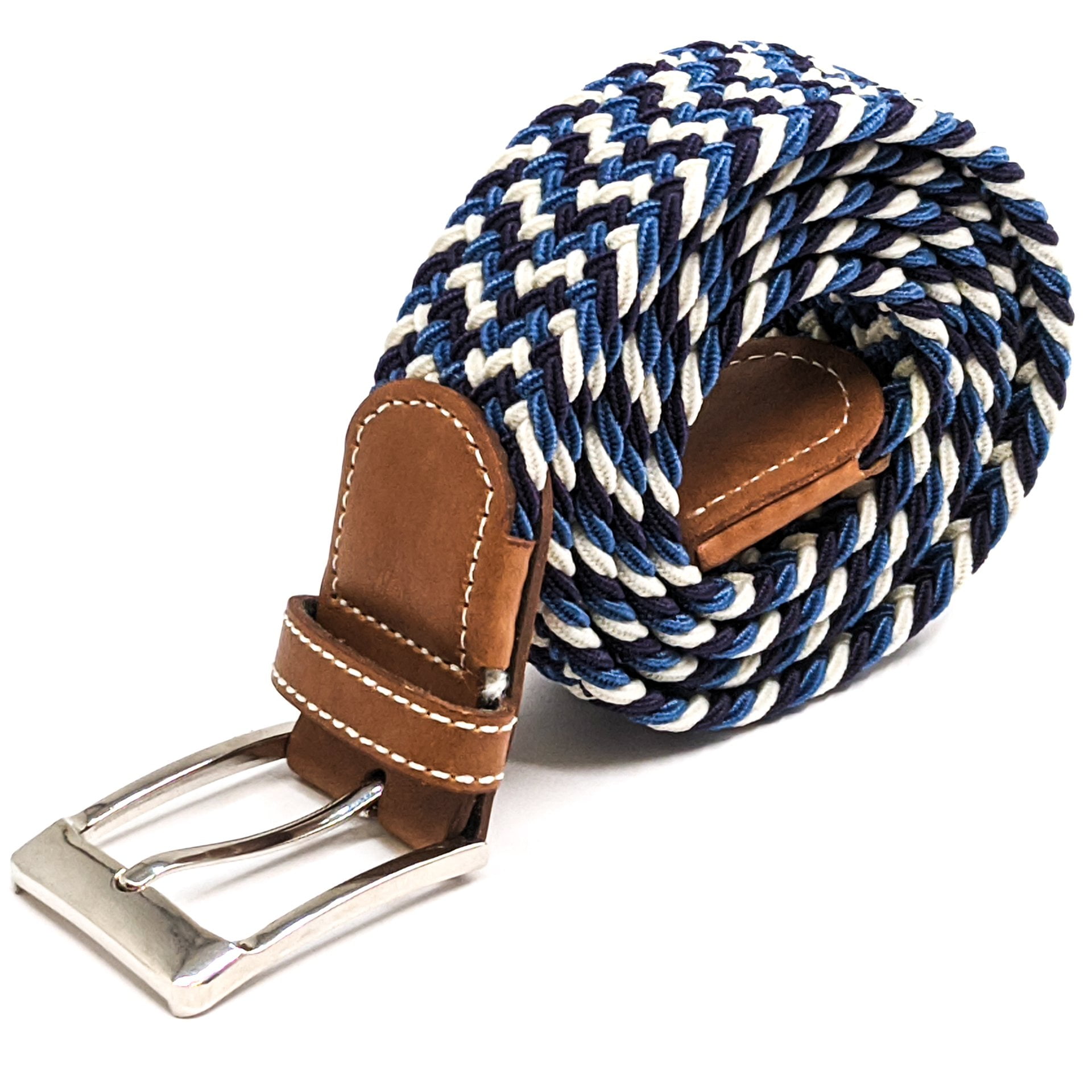 Anchor21 Braid Belts For Men Elastic Stretch Fabric Woven Multicolored ...