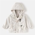 thumbnail image 6 of FAVIPT Boys Waterproof Coat Long Sleeve Zip Up Windproof Hooded Jackets Lightweight Outdoor Coats with Zipper Pockets Beige,7-8 Years, 6 of 9