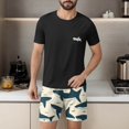 thumbnail image 4 of Ensembles de Pyjamas 2 Pcs pour Hommes Ultra Doux Texturés Costumes Athlétiques Extensibles Col Rond Manches Courtes Chemises Athlétiques Extensibles Séchage Rapide Vêtements de Détente Shorts Ensembles d'Été Hommes 2 Pcs Chemise de Nuit, 4 of 6