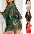 thumbnail image 2 of Vestido Sexy de encaje + tangas de hilo G para Mujer, ropa de dormir erótica transparente, pijamas, camisón de encaje para Mujer, disfraces pornos, ropa interior, 2 of 5