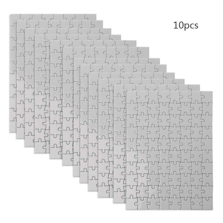 10 Pack A4 Blank Sublimation Puzzles, Custom Puzzle for DIY Crafts, White  Cardboard Heat Press Jigsaw, 120 Pieces, Bulk