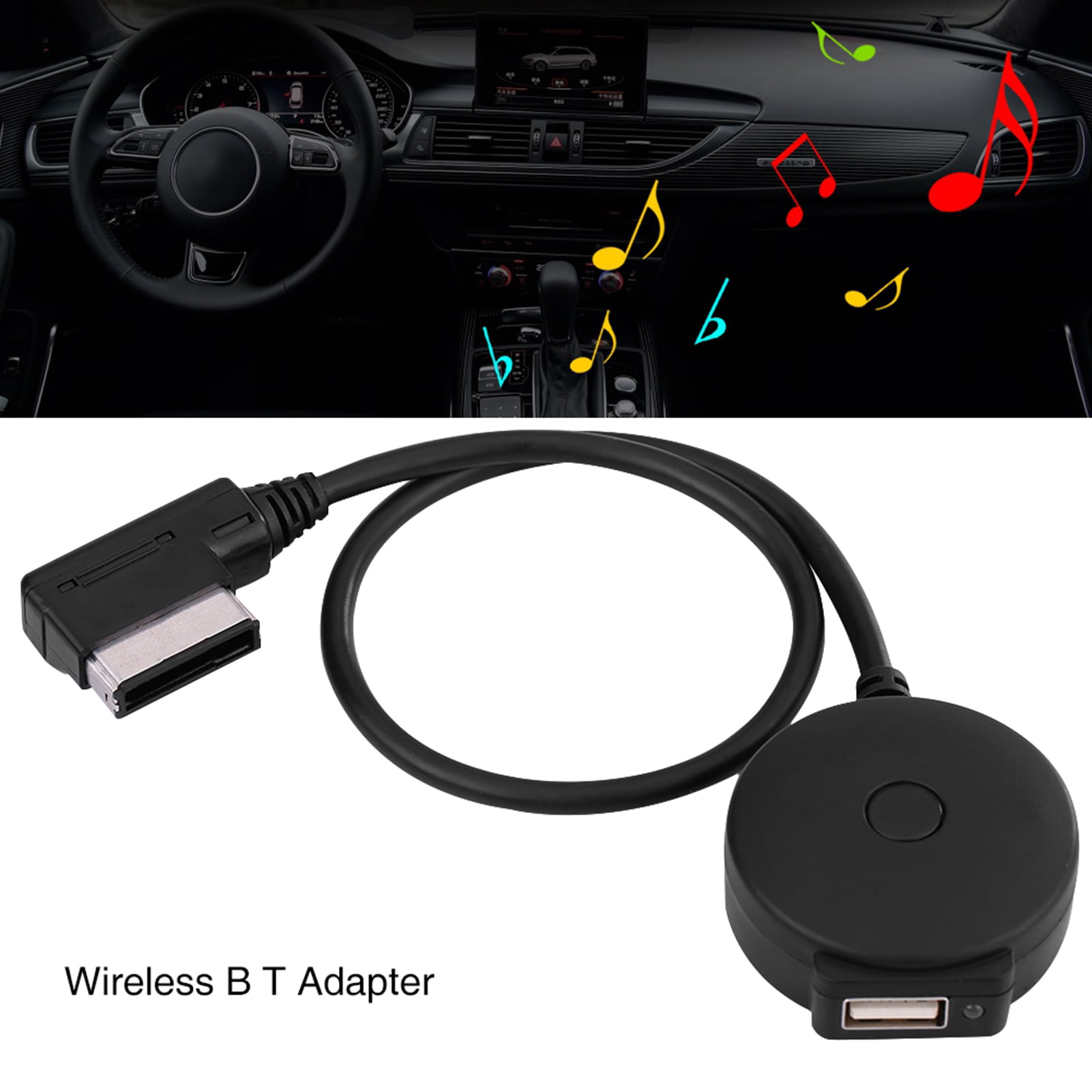 JSER Media in AMI MDI to Bluetooth Audio Aux & USB Female Adapter Cable for Car VW Audi A4 A6 Q5 Q7 Later Than 2009