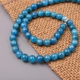 thumbnail image 4 of Sunburst Natural Apatite Gemstone 8 MM Round Smooth Beads Necklace Adjustable Mala Jewelry, 4 of 4