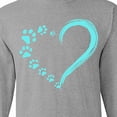 thumbnail image 4 of Inktastic Paw Print Heart Long Sleeve T-Shirt, 4 of 5