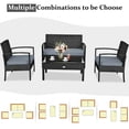 thumbnail image 6 of YYAo Sofa Couch Conversation Sets, Outdoor Bistro Set, Patio Furniture 4 Pieces Conversation Sets Outdoor Wicker Rattan Chairs Garden Backyard Balcony Porch Poolside loveseat, Brown, 6 of 9