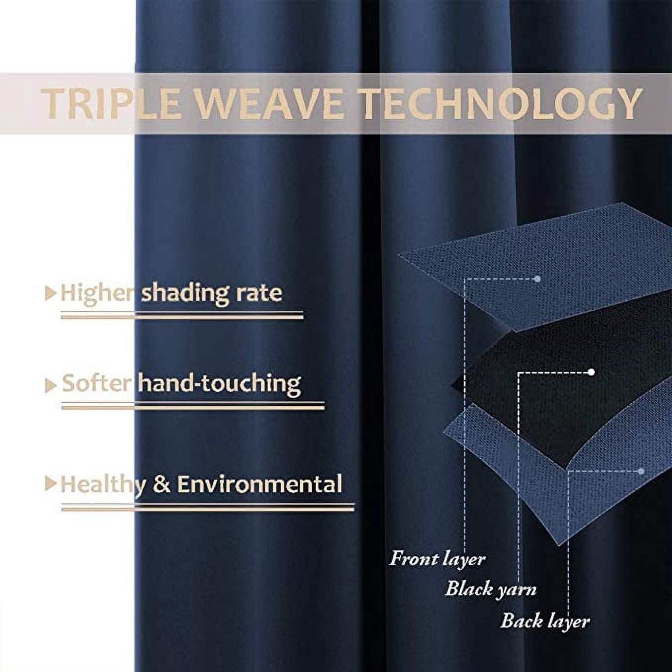 Amay Blackout Double Pinch Pleat Curtain Panel Draperies Brown 100"W x 84"L-1 Panel
