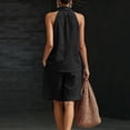 thumbnail image 5 of Cozy Minimalist Two-Piece Cotton Linen Set for Women - Halter Top & Short Pants, Casual & Comfortable Summer Outfit, 5 of 6