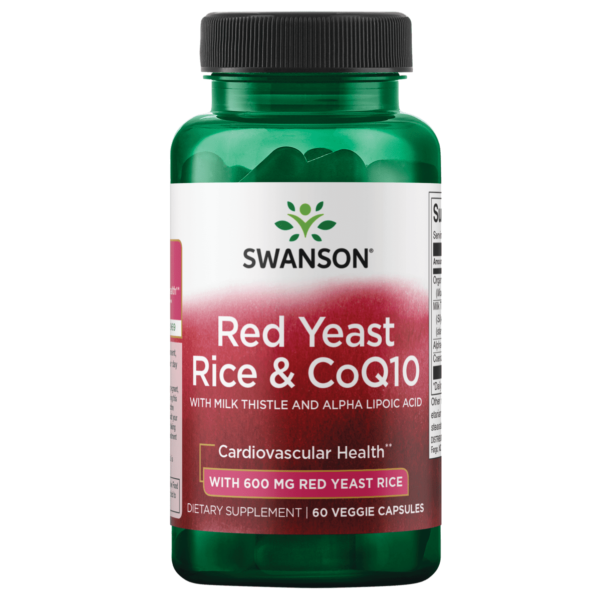 Swanson Red Yeast Rice and Coq10 Traditional Formula 60 Veggie