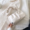 thumbnail image 4 of Bolsa de hombro de color caramelo para mujer, de mano de PU con volantes plisados ​​(blanco) Likrtyny Para Estrenar, 4 of 9