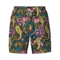 thumbnail image 4 of Lsque Mens Swim Trunks Snake And Flower Pattern - Bathing Suit Compression Liner - Beach Swim Shorts Swimwear - (S-3XL) - Stretch Quick Dry -3X-Large, 4 of 9