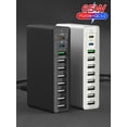 thumbnail image 2 of 65W 4 6 10 Port Usb Fast Charger Type C Pd High Speed Quick Hub for Iphone for Xiaomi for Samsung,60W Mobile Cell Phone Multi Adapter (65W 6 Port Black,US Plug), 2 of 7