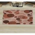 thumbnail image 1 of Earth Tones Decorative Rug, Abstract Pastel Pattern with Overlapping Chaotic Spots and Ring Shapes, Quality Carpet for Bedroom Dorm and Living Room, 6 Sizes, Pale Redwood, by Ambesonne, 1 of 1