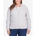 thumbnail image 4 of Alfred Dunner Womens Plus-Size Chenille Metallic Zip Front Cardigan, 4 of 6