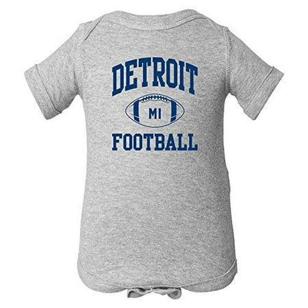 

Detroit Classic Football Arch - American Football Team Sports Infant Creeper - Newborn - Heather