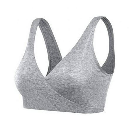 

Women Nursing Bra V-neck Vest Bra No Wire Breastfeeding Bra Maternity Postpartum Lingerie Yoga Sports Bra Full Cup Padded Bra