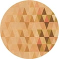 thumbnail image 1 of Ahgly Company Machine Washable Indoor Round Transitional Yellow Orange Area Rugs, 5' Round, 1 of 7