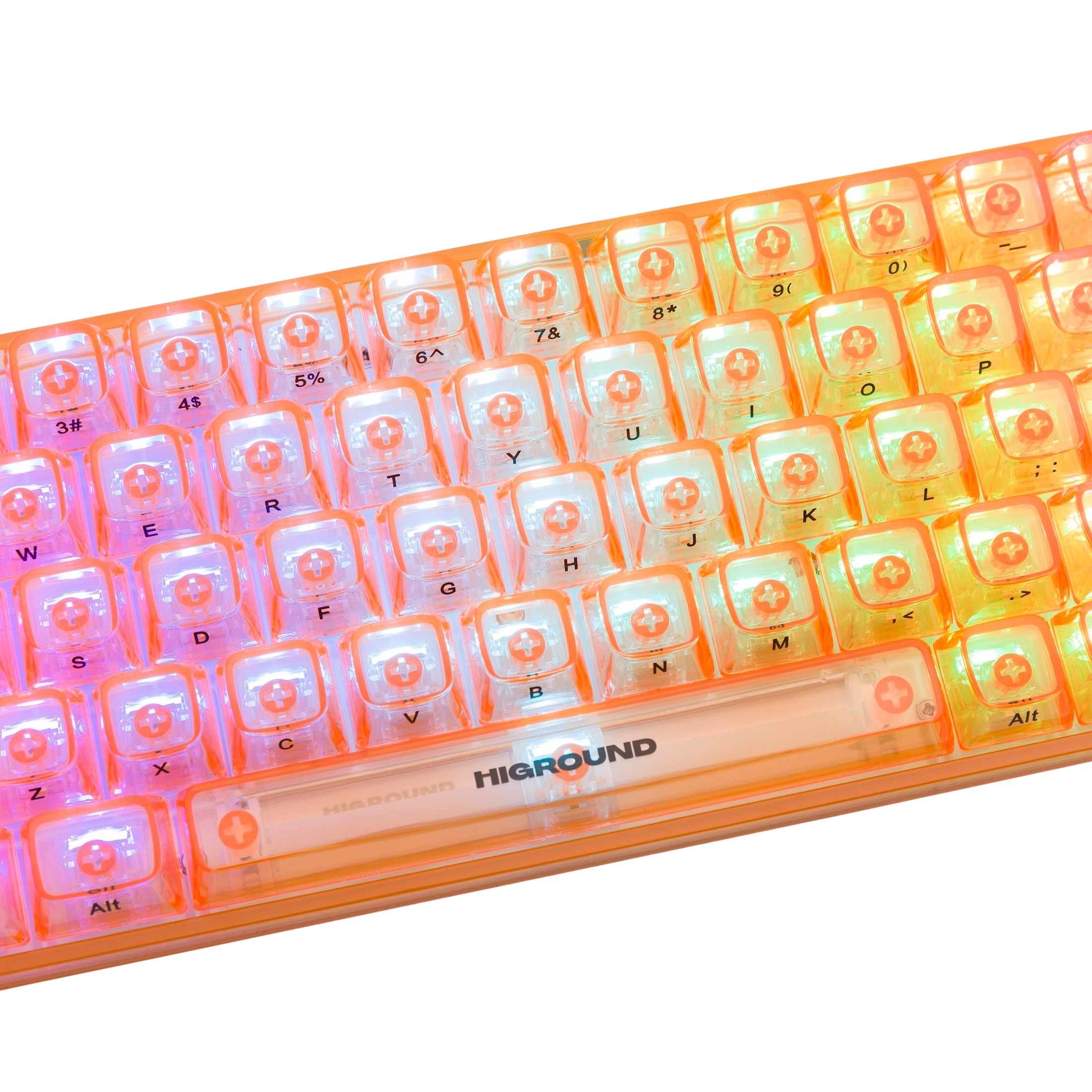 Higround Basecamp 65 Clear Topaz Mechanical Wired Keyboard, Silent Glacier Switch