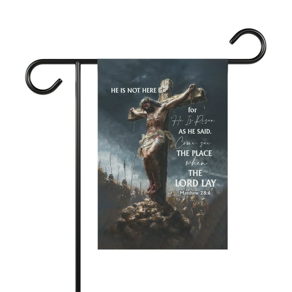 He is Risen Cross Easter Garden Flag, Faith Christian Flag ID-0220-SKDI