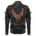 thumbnail image 2 of Mens Vintage Brando Leather Biker Jacket-Sandwich in Vintage Black, 2 of 4