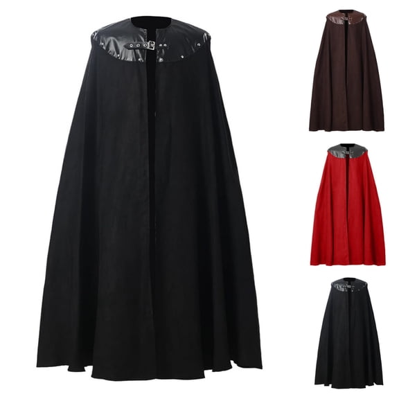 SAWOBUUN Men Halloween Witch Cloak Renaissance Medieval Cape