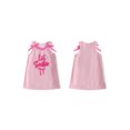 thumbnail image 2 of Miaouyo Toddler Girl Sleeveless Dress Bowknot Letter Embroidery Crew Neck Dress, 2 of 9
