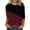 Dark Red, variant on Gswybco Fall Tunics Tops for Women Casual 3/4 Sleeve Printed Pullover Tops V-Neck Loose Cute T-Shirt Dressy Work Business Blouse