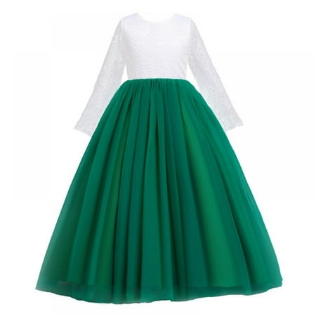 

Baozhu Flower Girls First Communion Dresses Tutu Dresses Long Sleeves Girls Wedding Dress Pageant Ball Gown