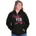 thumbnail image 4 of Fight For It Breast Cancer Aware Pink Womens Plus Size Graphic Zipper Hoodie Brisco Brands 5X, 4 of 5