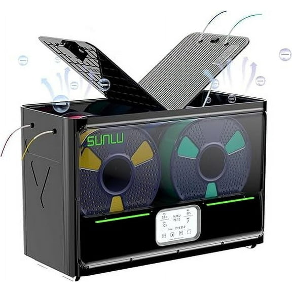 Filament Dryer Box, SUNLU 3D Printer Filament Dry Box S4, 4 Spools Capacity, 70℃ Max Temperature, 3 Circulation Fans for Nylon TPU PLA PETG ABS Filament