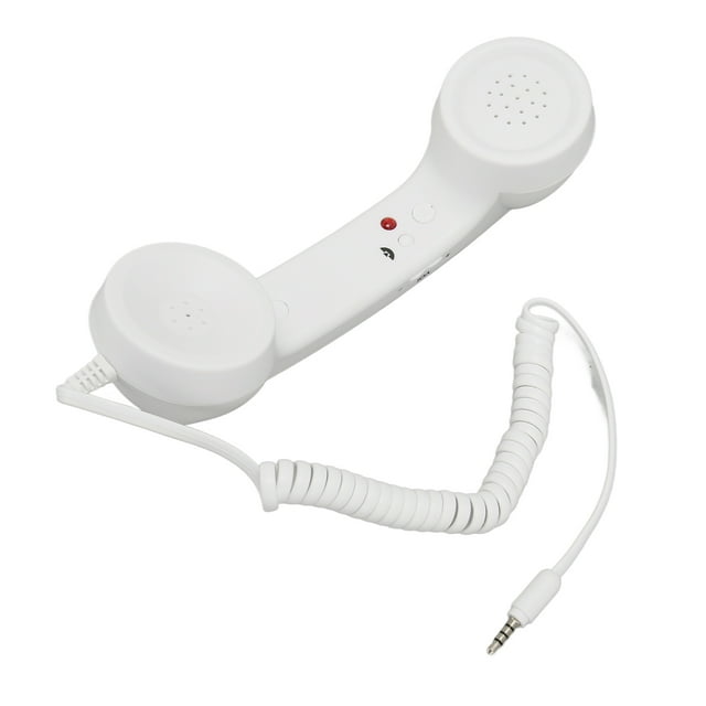 Cell Phone Handset Telephone Receiver 9ft Coiled Cord Volume Control Wired Cell Phone Handset Works with All Smartphones and Computers with a 3.5mm Headphone Jack