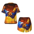 thumbnail image 5 of Naloa Colorful Rooster Women's Short-Sleeved Pajama Set, Loungewear, Summer pajamas, Breathable Cozy - 4X-Large, 5 of 9