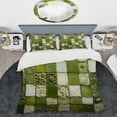 thumbnail image 2 of Designart "Green Floral Tiles in Botanical Design III" Abstract Tile Bedding Covert Set - Abstract Green Modern Bed Set With 2 Shams, 2 of 6