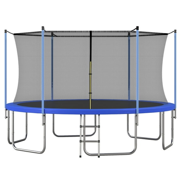 EUROCO 1500LB 14FT Trampoline for Adults and Kids, Trampoline with Enclosure ,Ladder,Heavy Duty Recreational Trampoline