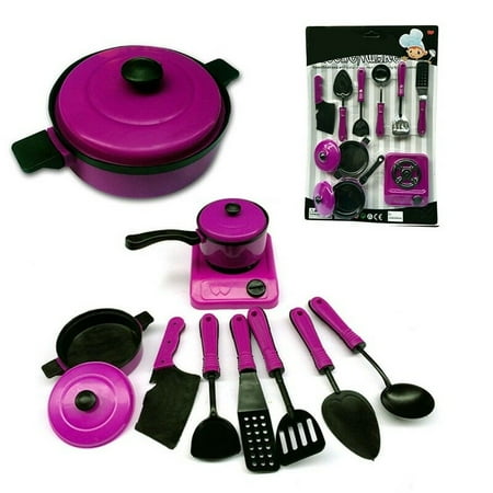 KABOER Kids Kitchen Utensil Accessories Cooking Pretend Role Play Toy Cookware Sets