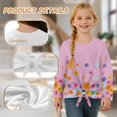 thumbnail image 5 of DISNIMO Kids Girls Long Sleeve Tops Boho Floral Printed Soft Crewneck Pullover Tops Lace Up Blouse Top Loose Fits Shirts for 5-12 Years Old Girls, 5 of 8