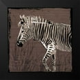 thumbnail image 2 of OnRei 15x15 Black Modern Framed Museum Art Print Titled - Zebra Walk Brown, 2 of 5