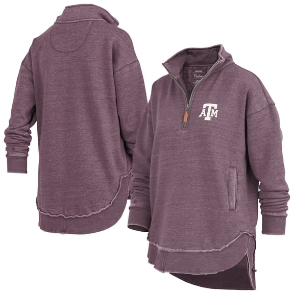 Women's Pressbox Maroon Texas A&M Aggies Northfork Sojourn Poncho Quarter-Zip Sweatshirt