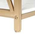 thumbnail image 6 of JINS&VICO 2-Tier Console Table White , Gold Sofa Entry Table with Faux Marble Top and Gold Metal Frame for Home, 6 of 7