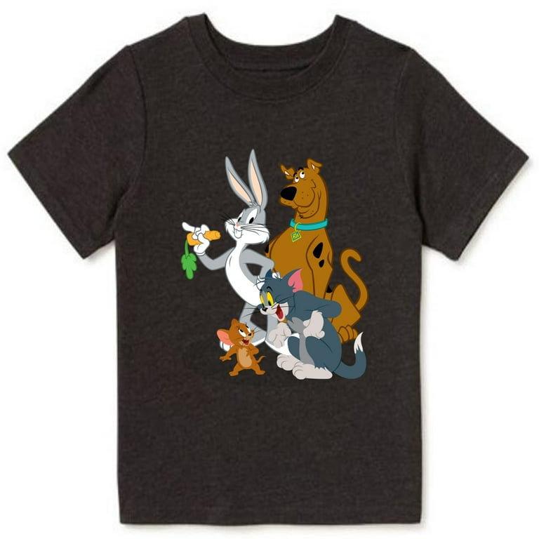 4-14 Years Boys Short Sleeve T-shirt Baby Clothes Print T-shirt Children  Clothing Cartoon Looney Tunes Girl Tops