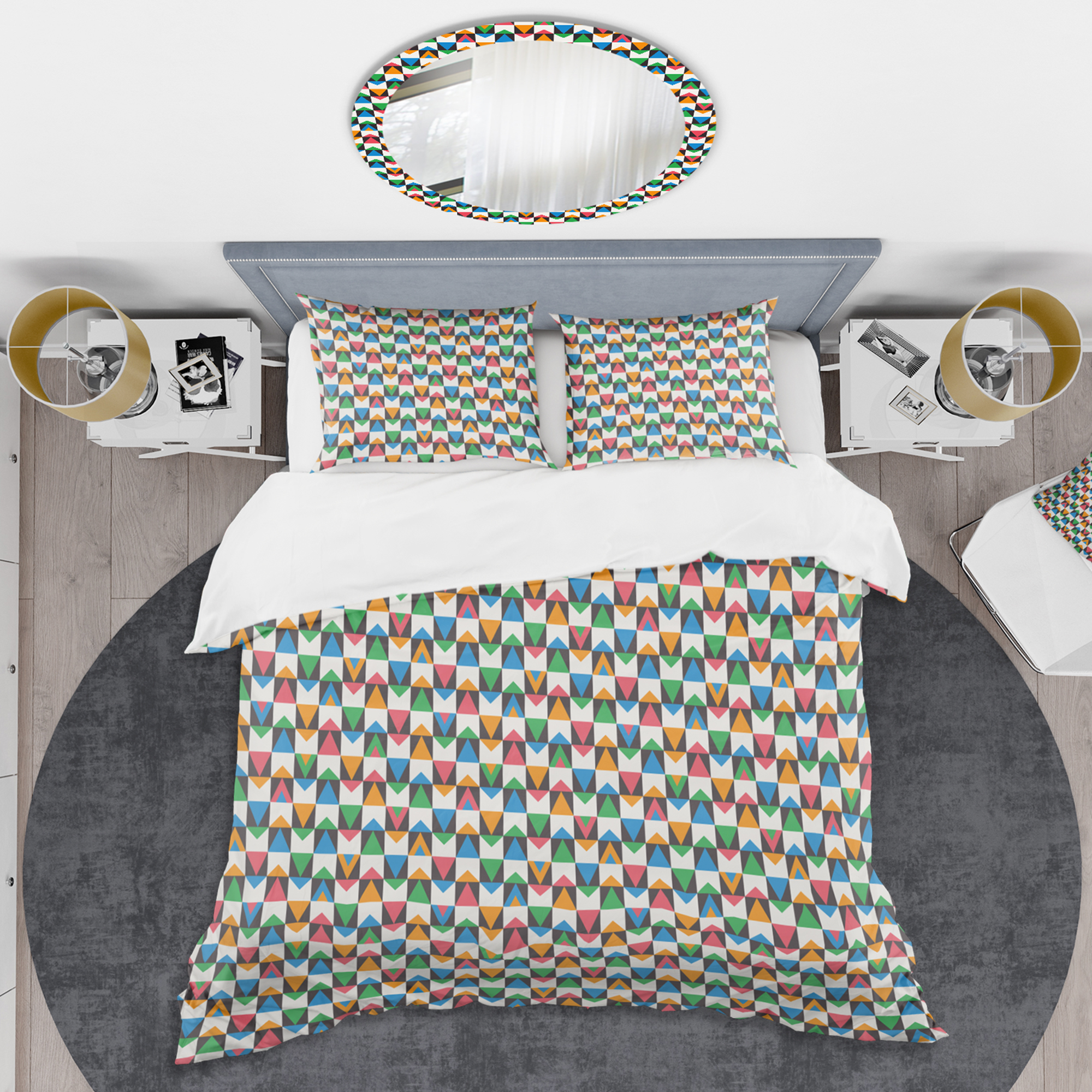 Designart 'Retro Ornamental Design II' Mid-Century Modern Duvet Cover Set