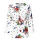 thumbnail image 4 of Gibobby Blusas Para Mujer Elegantes Blusa de manga cuartos con cuello redondo y botones estampados de lunares florales a la informal para mujer（Blanco， XXL), 4 of 5