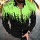 thumbnail image 2 of Hombres Casual Botones 3D Digital Stream Color Print Turndown Camisa de cárdigan de manga larga Pompotops oipoqjl28608, 2 of 3